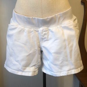 White maternity shorts